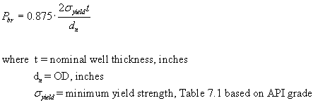 api formula Calculation of properties for casing strings api formula Calculation of properties for casing strings